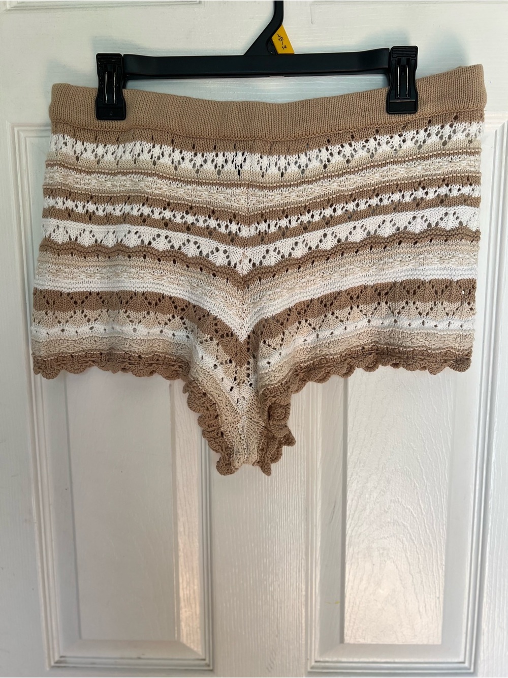 H&M Beige & White Crochet-Knit Sweater